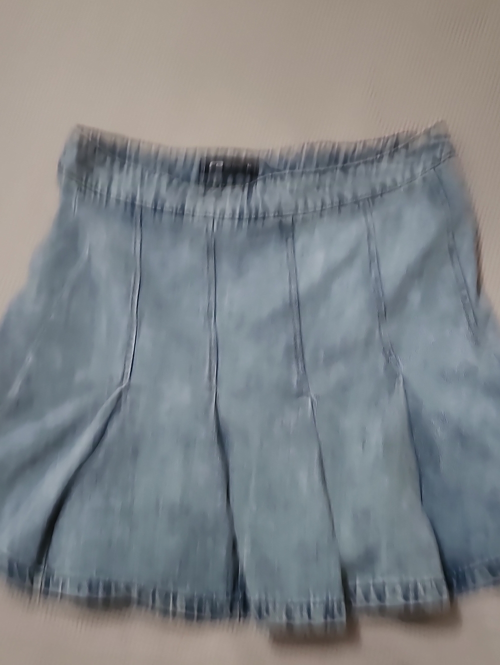 Light Wash Denim Circle Skirt with Panel Seams